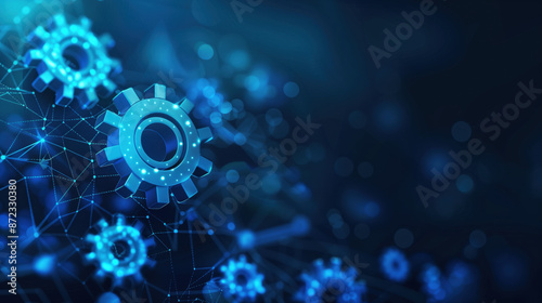background of sketchy gears on a blue background