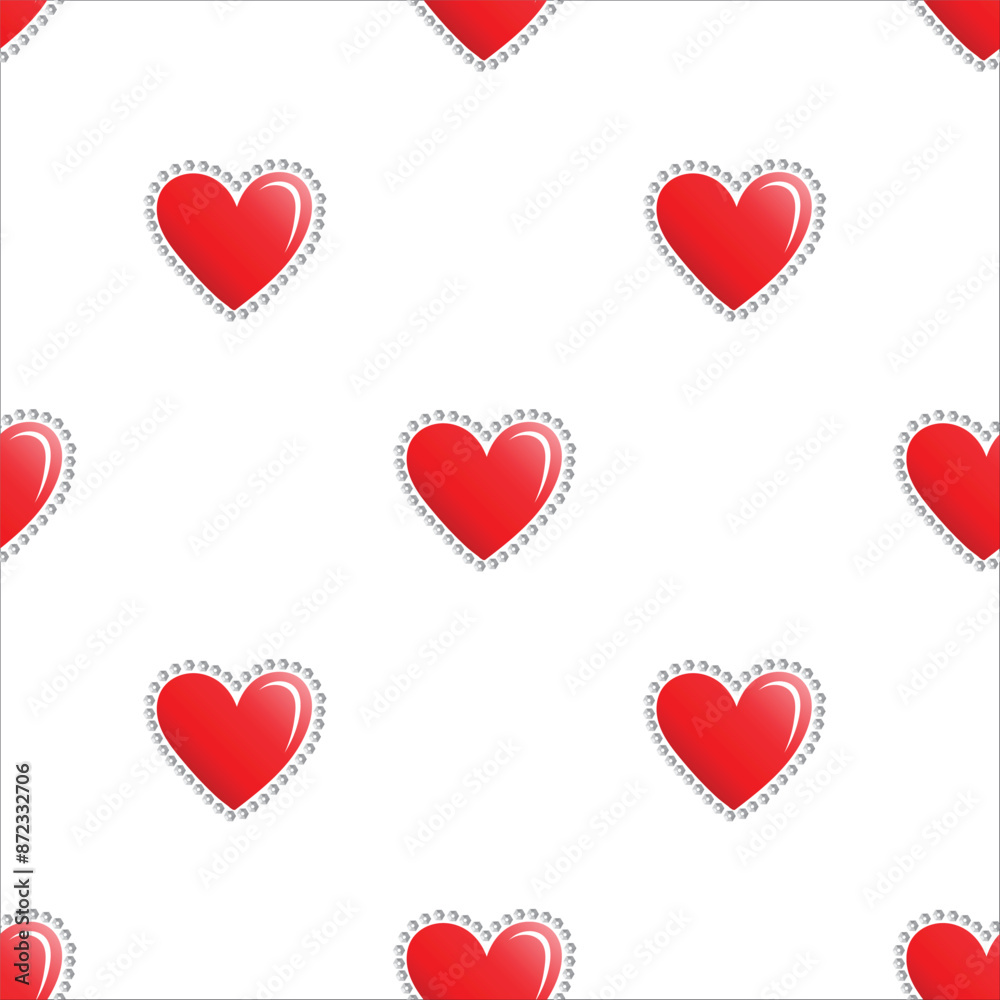 Love print. Red Heart seamless pattern on white background. Cute romantic hearts background print. Valentine's day holiday backdrop. Romantic wedding design. Love print. Red Heart seamless pattern on white background. Cute romantic hearts background print. Valentine's day holiday backdrop. Romantic wedding design.