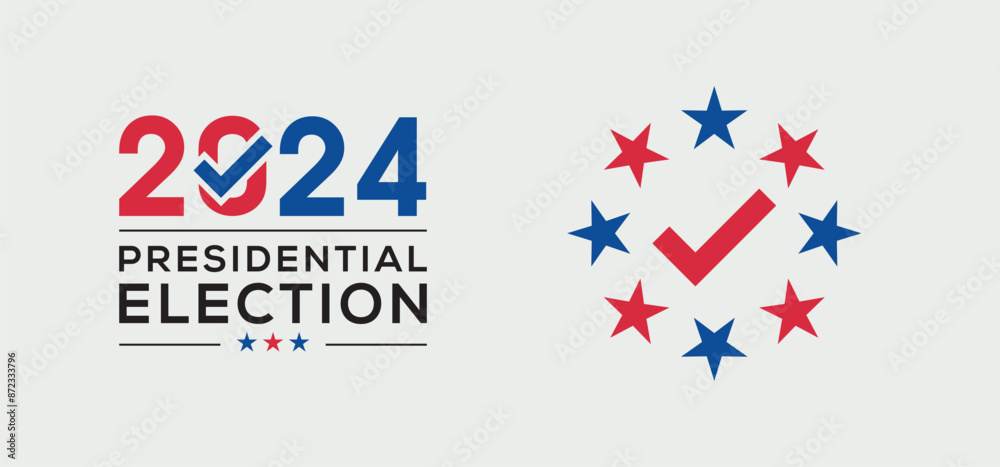 Fototapeta premium 2024 Presidential election in USA, Vector illustration.