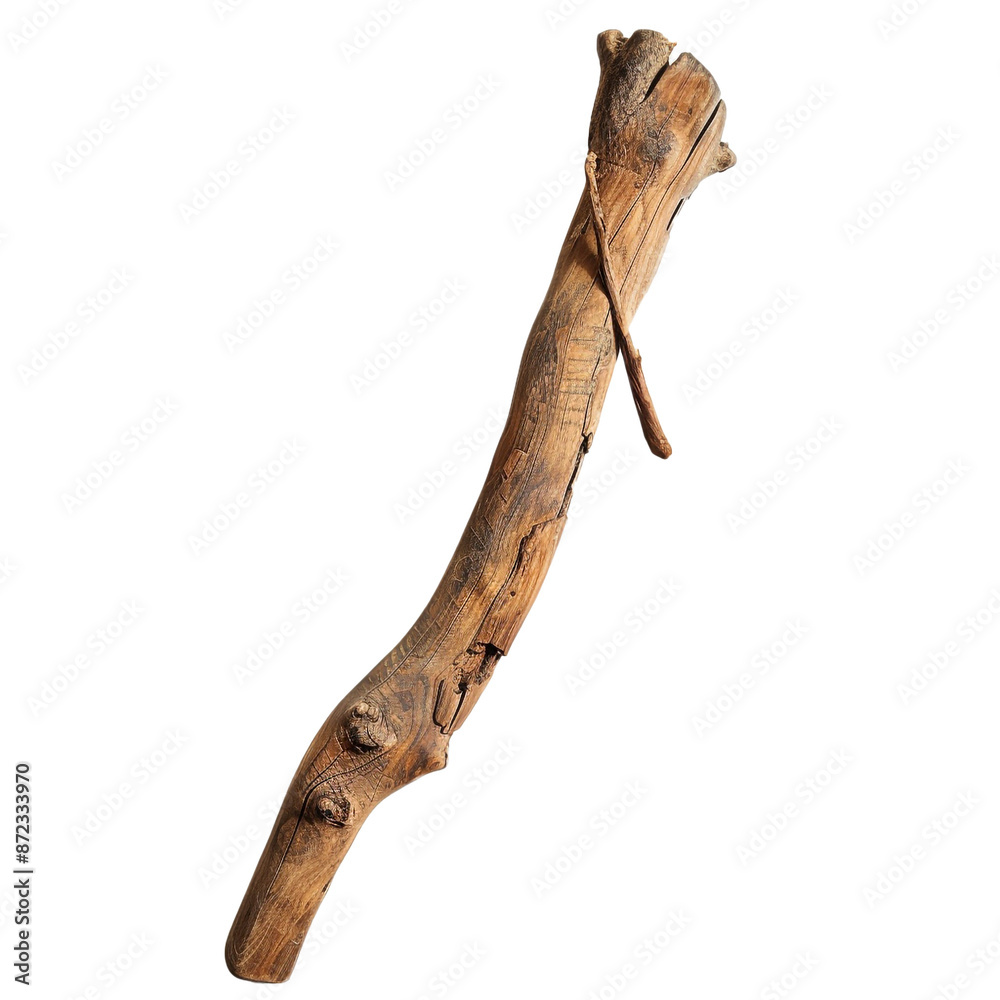 Obraz premium wood stole with bent leg isolated with PNG background.