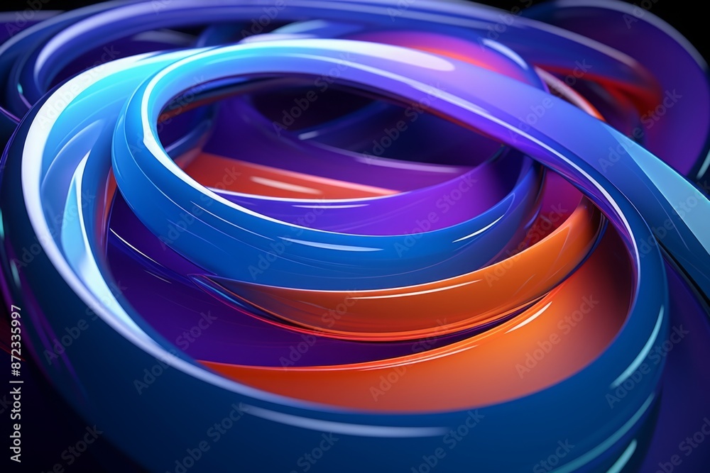 Fototapeta premium Abstract futuristic shapes, 3d render 