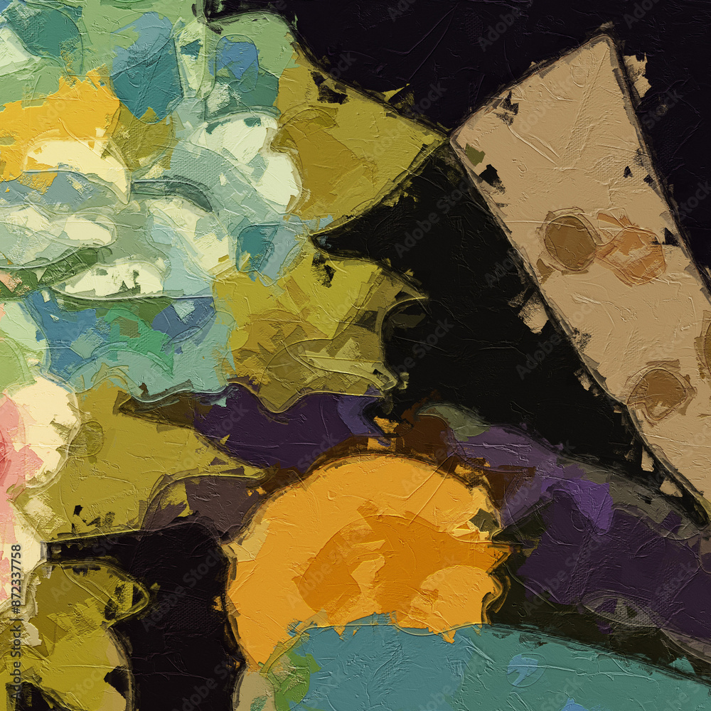 Naklejka premium Oil paintings and various flowers, roses, peonies, cats, dogs, and chrysanthemums are beautiful