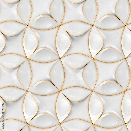 Abstract geometric pattern with golden accents