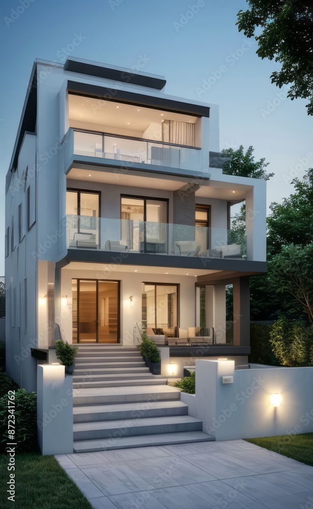 A Contemporary Dwelling with Stylish Architecture, Beautiful Exterior Design, and a Serene Garden Setting. Perfect Family Home in a Residential Neighborhood, Featuring Thoughtful Construction A Contemporary Dwelling with Stylish Architecture, Beautiful Exterior Design, and a Serene Garden Setting. Perfect Family Home in a Residential Neighborhood, Featuring Thoughtful Construction