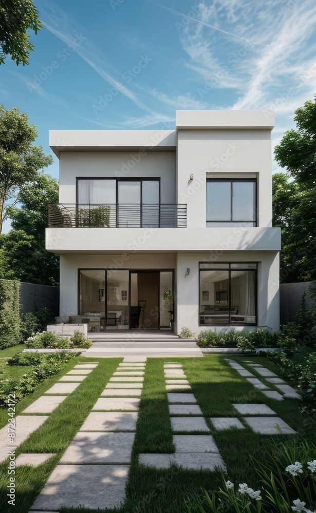 A Contemporary Dwelling with Stylish Architecture, Beautiful Exterior Design, and a Serene Garden Setting. Perfect Family Home in a Residential Neighborhood, Featuring Thoughtful Construction A Contemporary Dwelling with Stylish Architecture, Beautiful Exterior Design, and a Serene Garden Setting. Perfect Family Home in a Residential Neighborhood, Featuring Thoughtful Construction