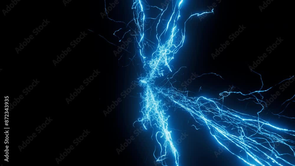 Lightning stream toward the camera, 24fps, 4K