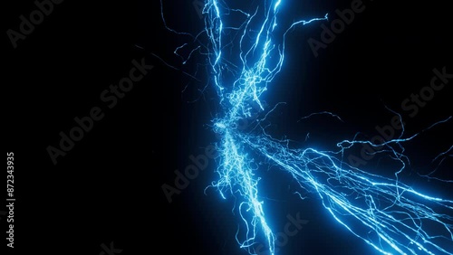 Lightning stream toward the camera, 24fps, 4K