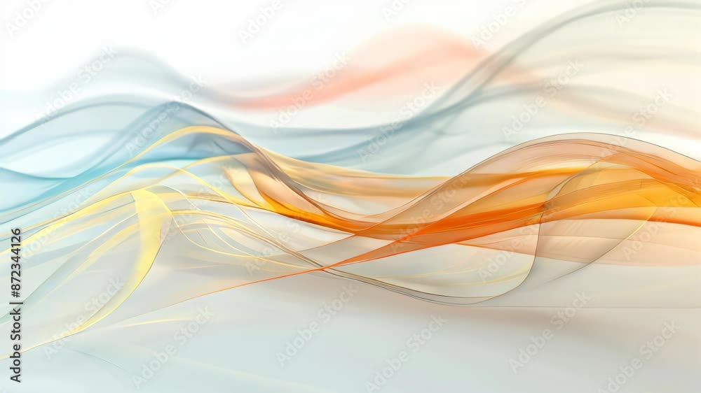 Abstract Wave Lines in Blue, Orange, and Yellow Abstract Wave Lines in Blue, Orange, and Yellow
