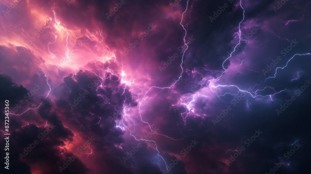 The Wrath of God. Lightning and thunderstorm in the sky The Wrath of God. Lightning and thunderstorm in the sky