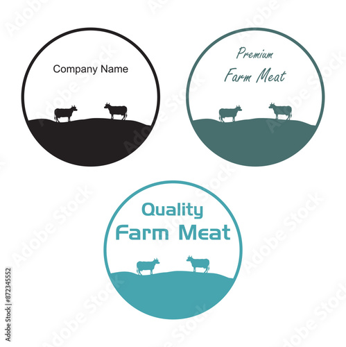 Etiqueta de carne vacuna fresca. Icono vector