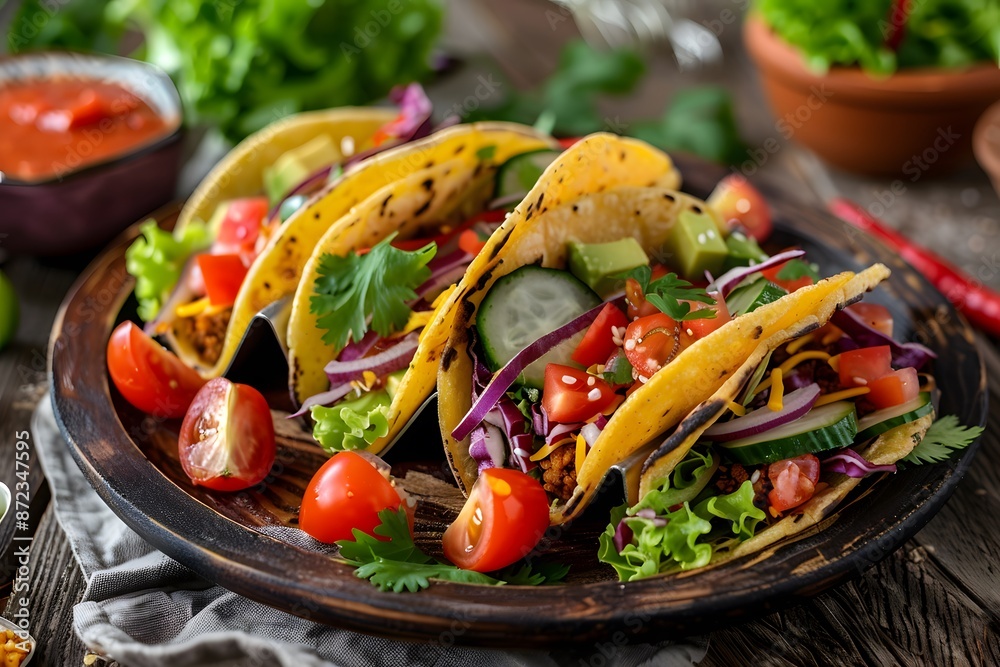 Delicious Mexican Tacos with Fresh Ingredients Delicious Mexican Tacos with Fresh Ingredients