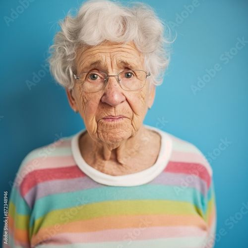 nonplussed senior woman