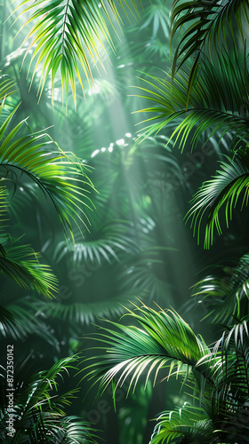 Tropical leaves. Summer exotic trendy background with place for text 