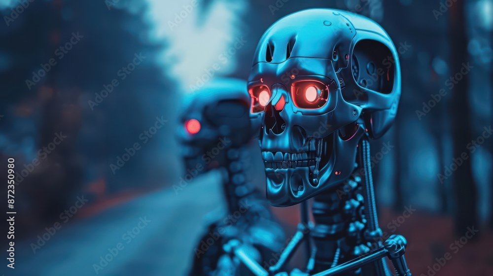 A conceptual Halloween party includes robot companions that can shapeshift into spooky apparitions A conceptual Halloween party includes robot companions that can shapeshift into spooky apparitions