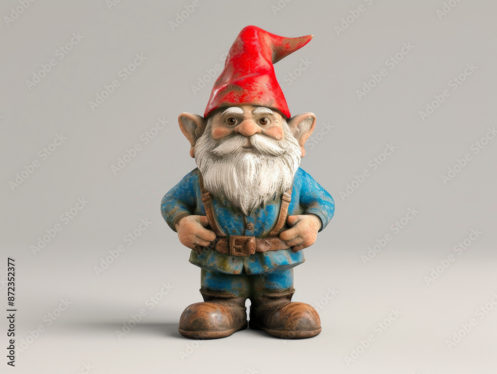 Closeup of Garden Gnome, Generative AI Illustration Closeup of Garden Gnome, Generative AI Illustration