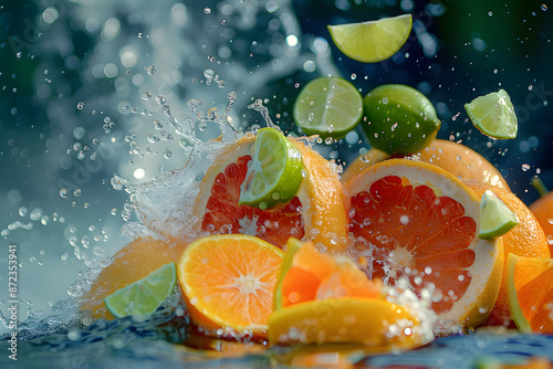 A burst of summer energy captured in a colorful photo featuring delicious and vibrant fruits