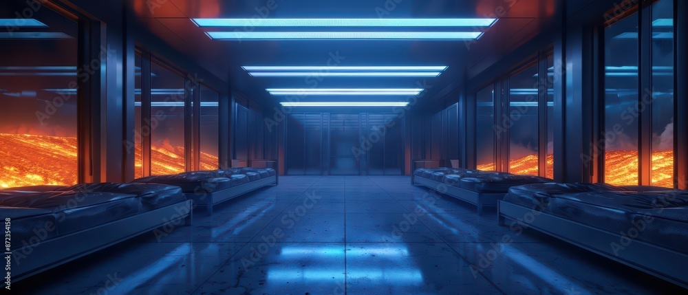 Fototapeta premium A hightech training facility provides athletes with bread infused with elemental energies