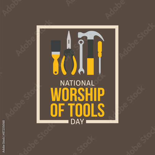 National Worship of Tools Day vector illustration. National Worship of Tools Day themes design concept with flat style vector illustration. Suitable for greeting card, poster and banner.