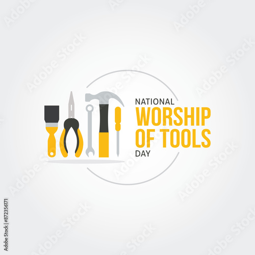 National Worship of Tools Day vector illustration. National Worship of Tools Day themes design concept with flat style vector illustration. Suitable for greeting card, poster and banner.