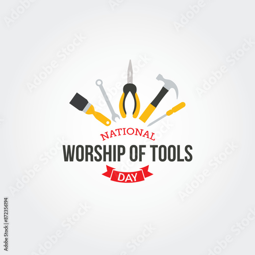 National Worship of Tools Day vector illustration. National Worship of Tools Day themes design concept with flat style vector illustration. Suitable for greeting card, poster and banner.