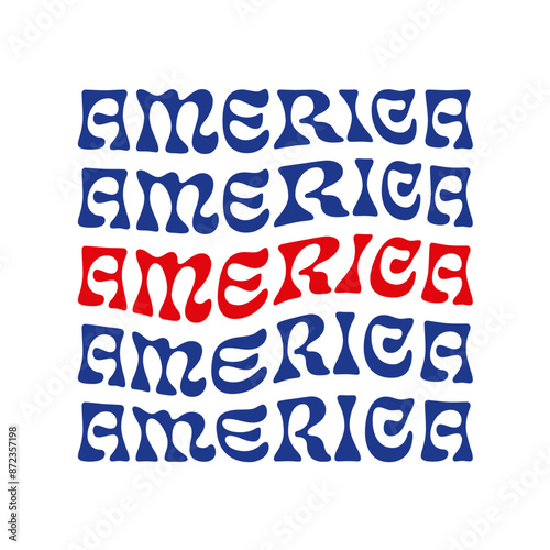 American flag font with psychedelic style