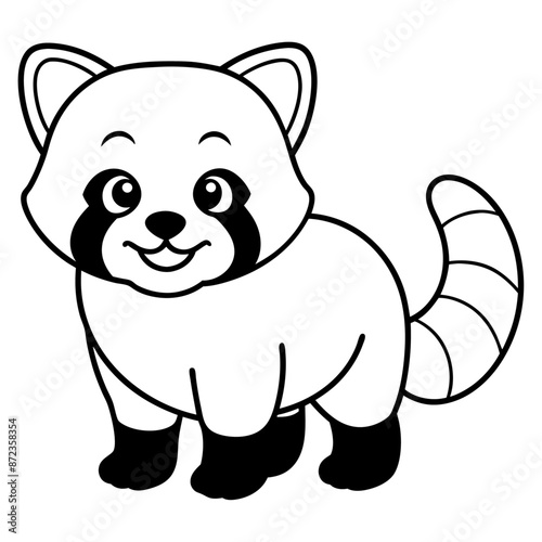 Cute Red Panda Line art [Converted]