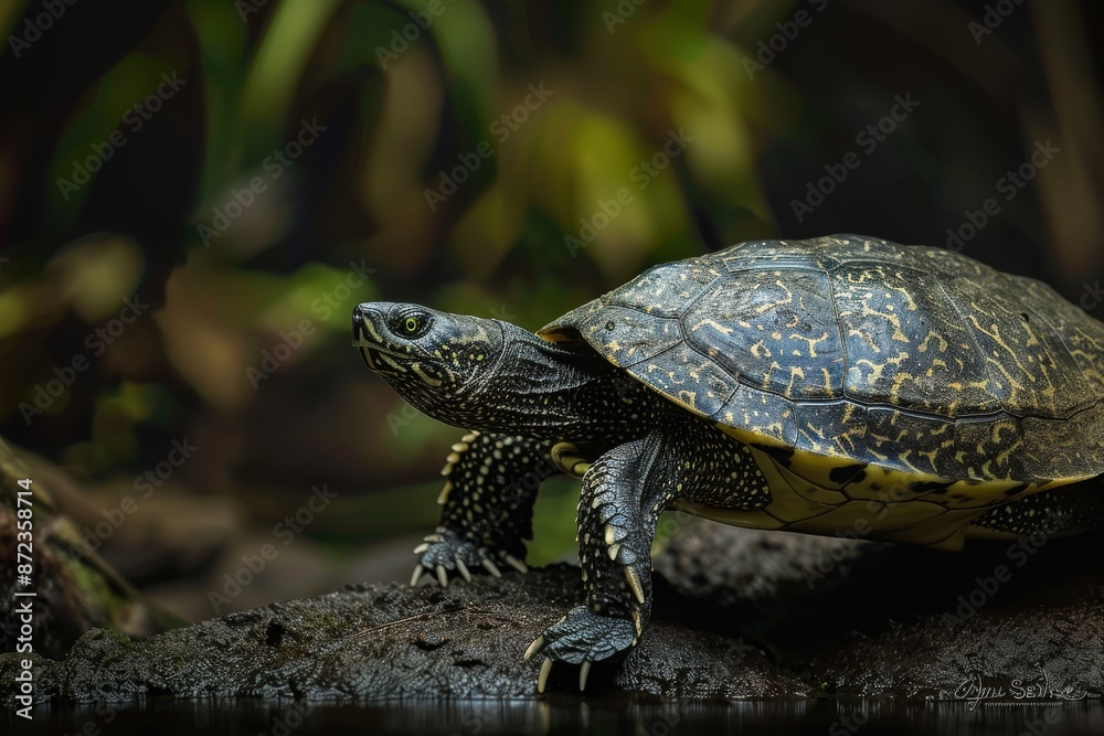 Australian Flatback Turtle, Macro,Left side view Australian Flatback Turtle, Macro,Left side view
