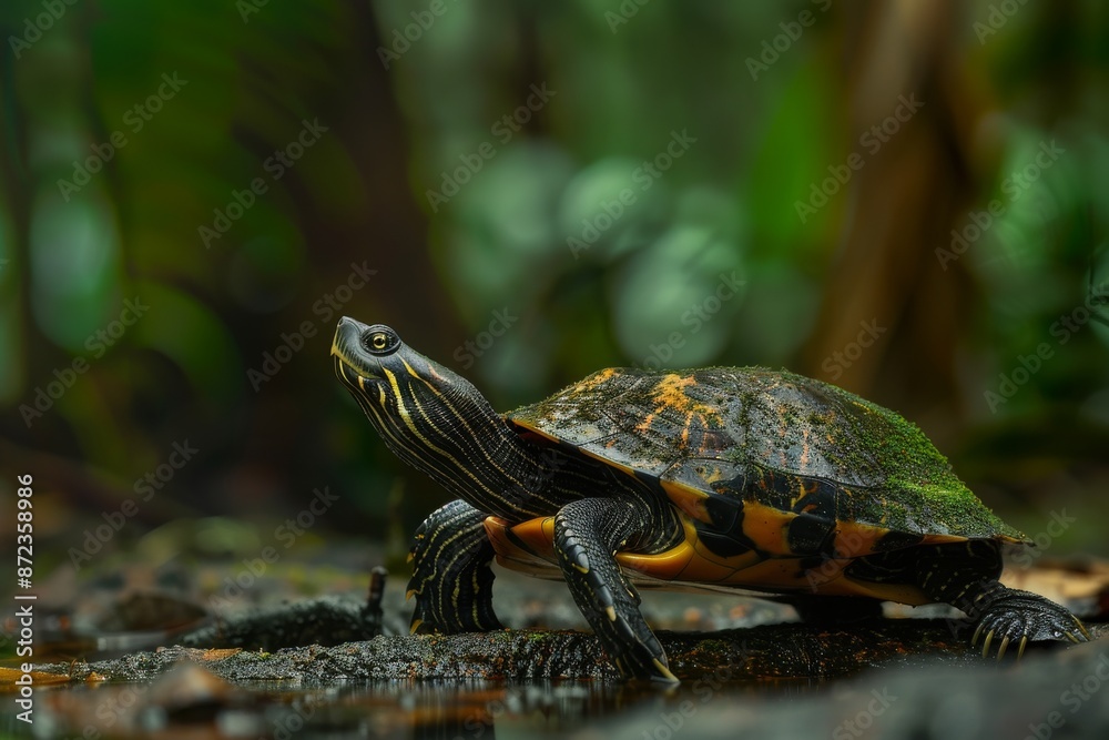 Flatback Turtle, Macro,Left side view Flatback Turtle, Macro,Left side view