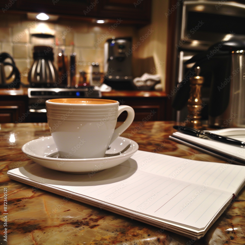 Fototapeta premium Legal Matters: Legal Pad Setup with Espresso