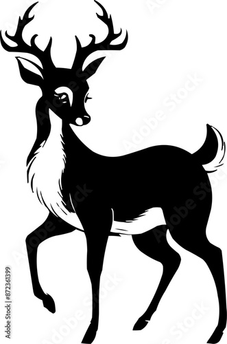 Baby Mule Deer silhouette vector art illustration, Mule deer cut file, Mule deer laser cut file, Mule deer cricut file, Mule deer wood engraving file
