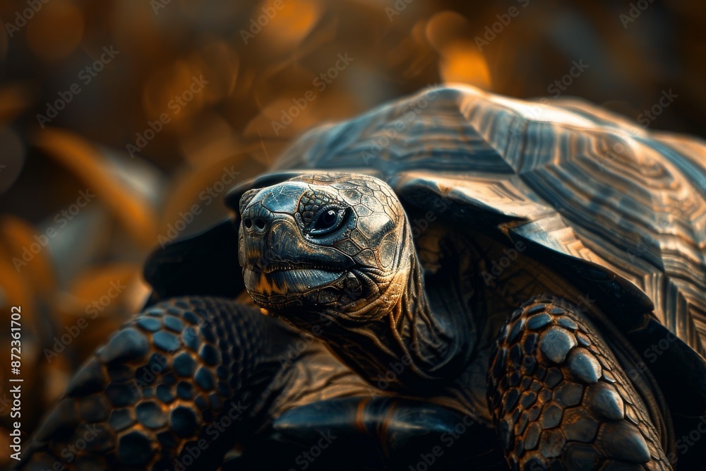 Galapagos Tortoise, Macro,Left side view Galapagos Tortoise, Macro,Left side view