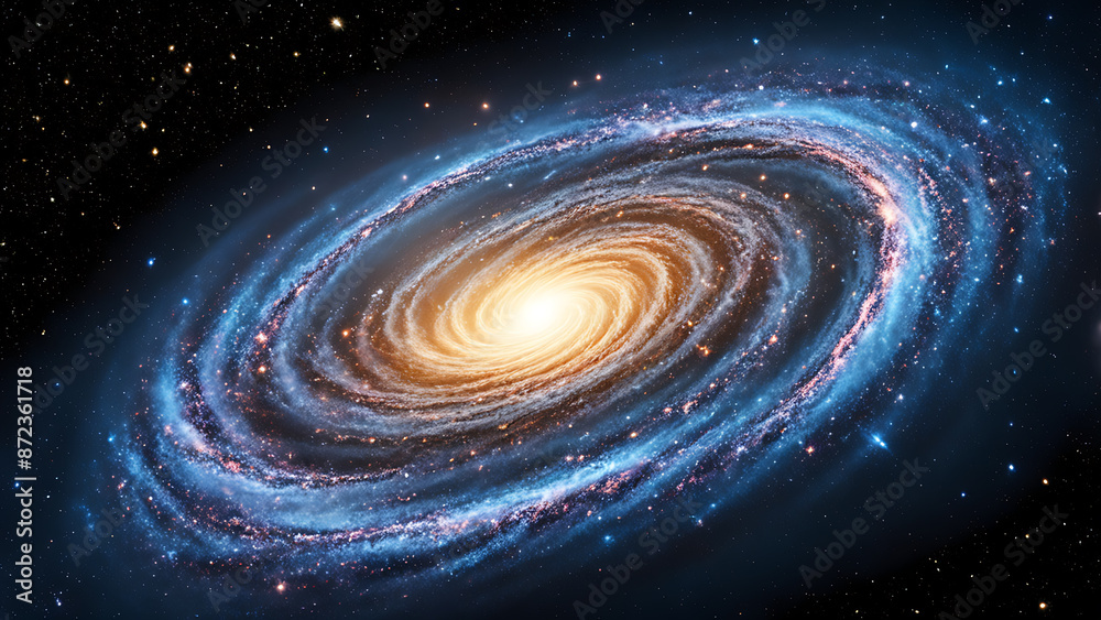 A breathtaking view of a swirling galaxy, a celestial wonder with glowing gas and dust clouds. A breathtaking view of a swirling galaxy, a celestial wonder with glowing gas and dust clouds.