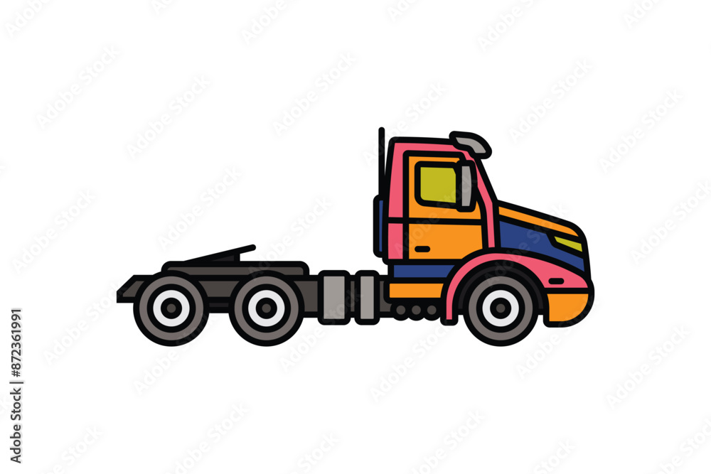 Original vector illustration. A large truck. A contour icon. Original vector illustration. A large truck. A contour icon.