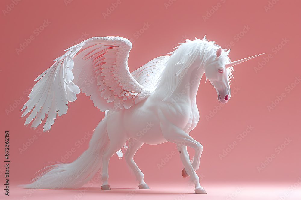 An elegant Pegasus soaring through the sky, its wings spread wide in flight, symbolizing freedom and grace An elegant Pegasus soaring through the sky, its wings spread wide in flight, symbolizing freedom and grace