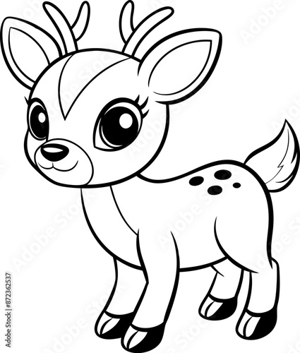 Baby Mule Deer silhouette vector art illustration, Mule Deer cut file, Mule Deer laser cut file, Mule Deer cricut file, Mule Deer wood engraving file, Mule Deer laser engraving file