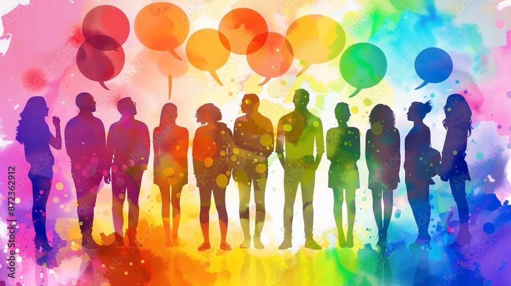 Colorful Dialogue Among Diverse Silhouettes Colorful Dialogue Among Diverse Silhouettes
