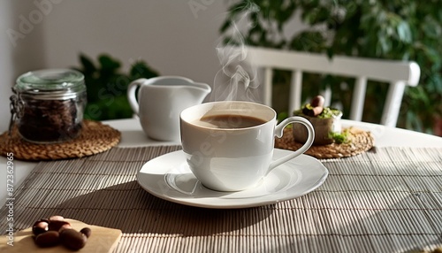 cup of coffee on a table