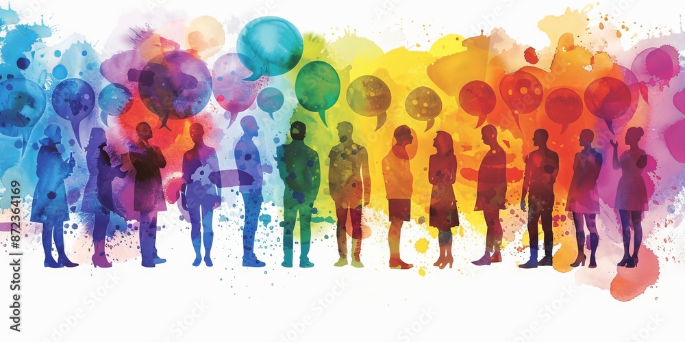 Colorful Dialogue Among Diverse Silhouettes Colorful Dialogue Among Diverse Silhouettes
