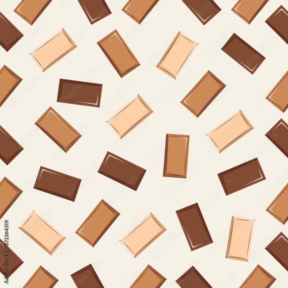 Vector seamless pattern with chocolate bar pieces. Vector illustration Vector seamless pattern with chocolate bar pieces. Vector illustration