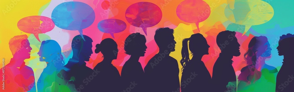 Colorful Dialogue Among Diverse Silhouettes Colorful Dialogue Among Diverse Silhouettes