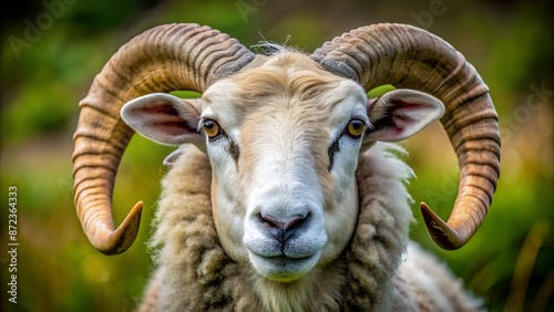 male sheep with horns