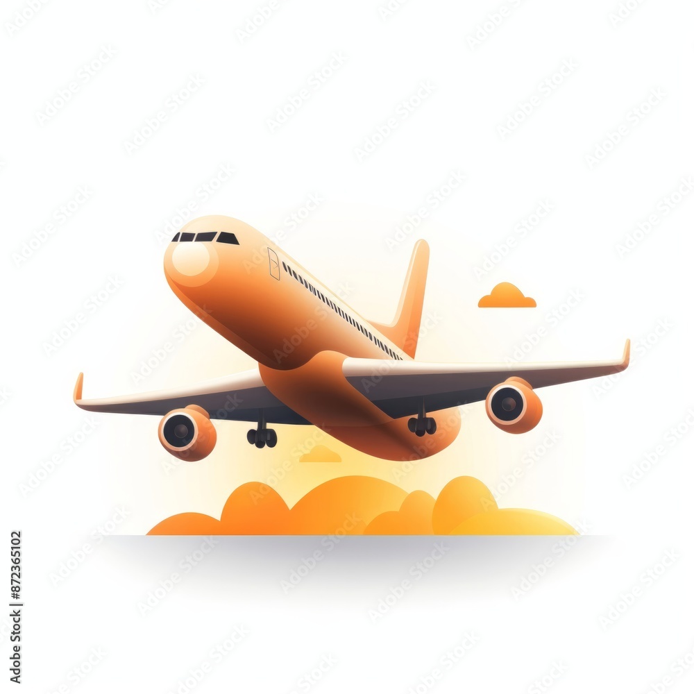 airplane flights airport web icon orange gradient white , generated by AI. High quality photo airplane flights airport web icon orange gradient white , generated by AI. High quality photo