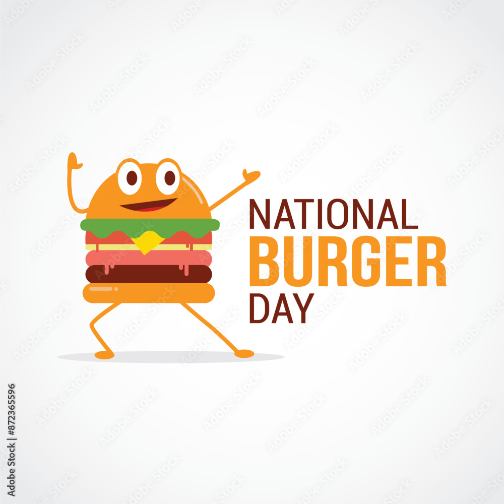 Fototapeta premium National Burger day vector illustration. National Burger day themes design concept with flat style vector illustration. Suitable for greeting card, poster and banner.