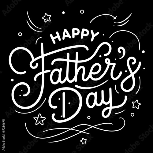 illustration of a design happy fathers day text icons