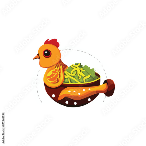 Vector Illustration of Chicken Tikka with Spicy