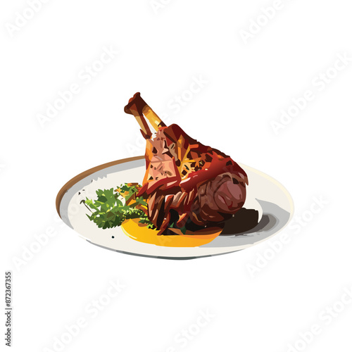 Lamb Shank served on big plate