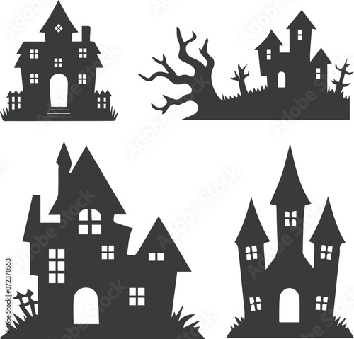 Wallpaper Mural Creepy Haunted House Halloween Vector Illustration Pack Torontodigital.ca