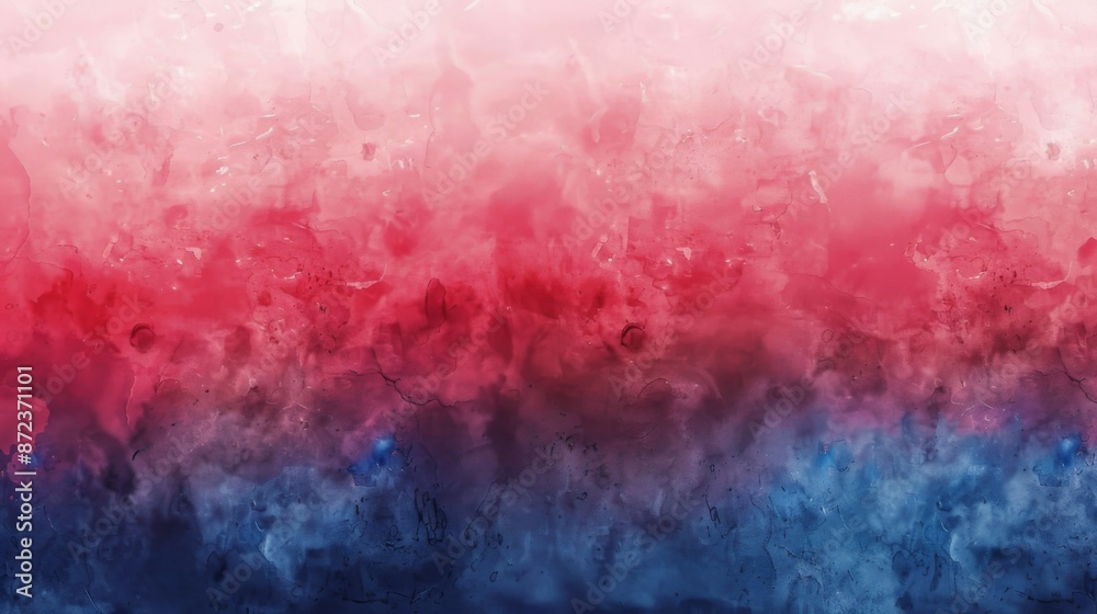 Obraz premium This image presents a smooth gradient transition from red to blue in a watercolor texture, perfect for abstract backgrounds and artistic visual projects.