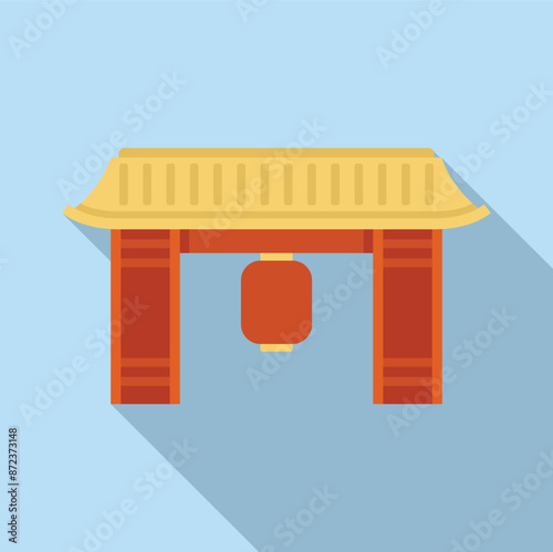 Traditional chinese gate with red lantern inviting visitors to explore further