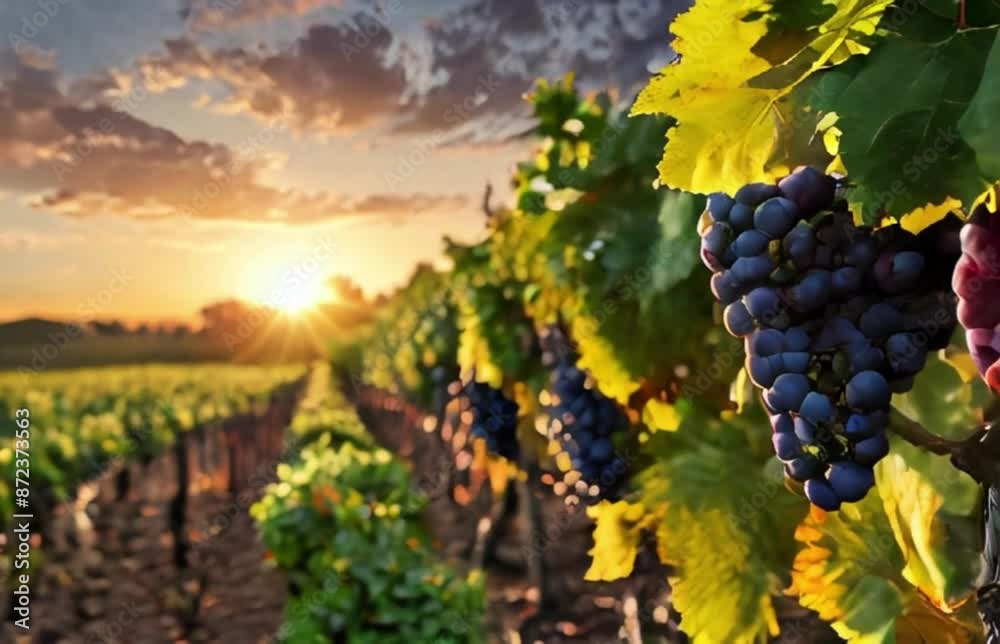 viñedos al atardecer, Vendimia
